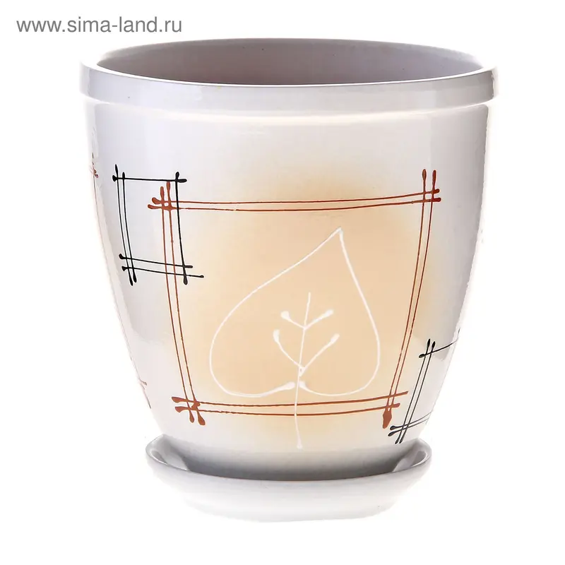 Горшок с поддоном прессованное 2сорт 2,4л d=17,4см h=17,4см 5c0.1631/3.1-2 керамика