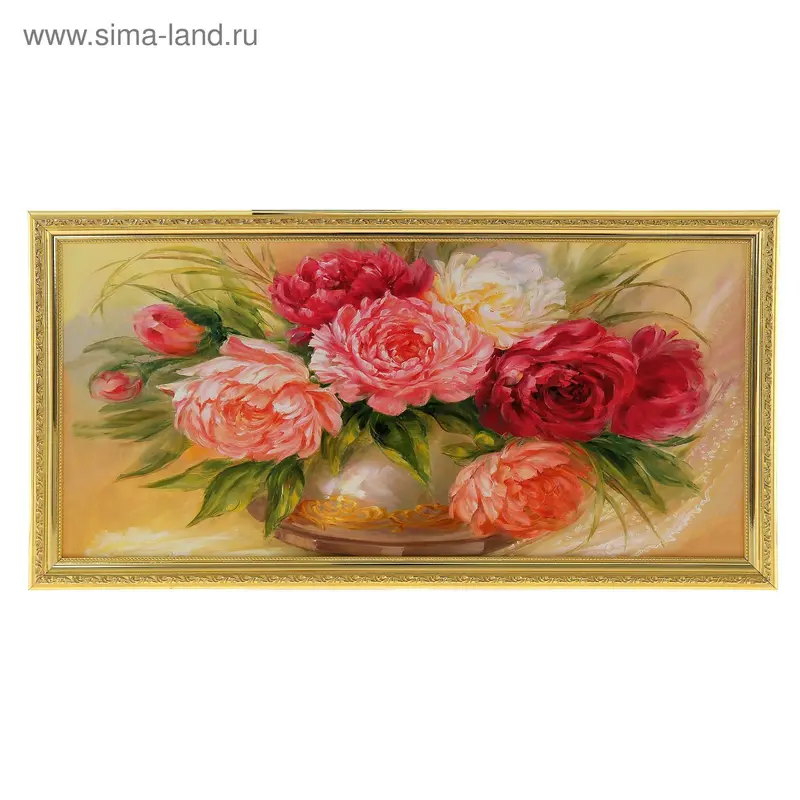 Картина Пионы в вазе 33х70 см