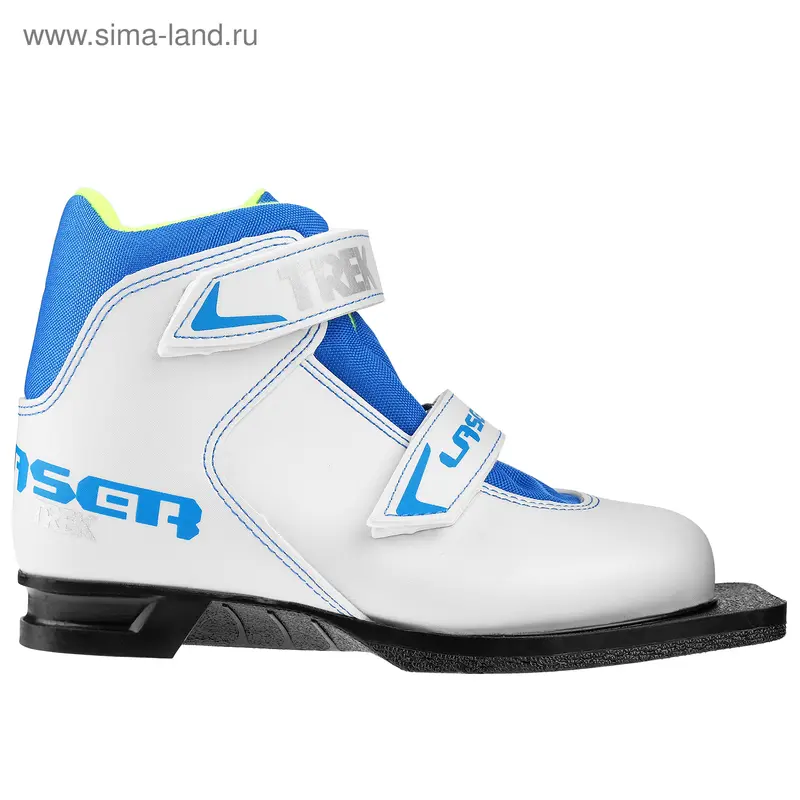 Ботинки лыжные TREK Laser NN75 ИК, цвет белый, лого синий, размер 33