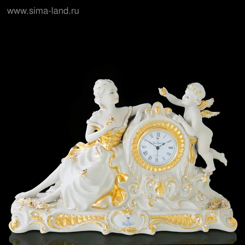 часы каминные "Время любви", фарфор, 40cm