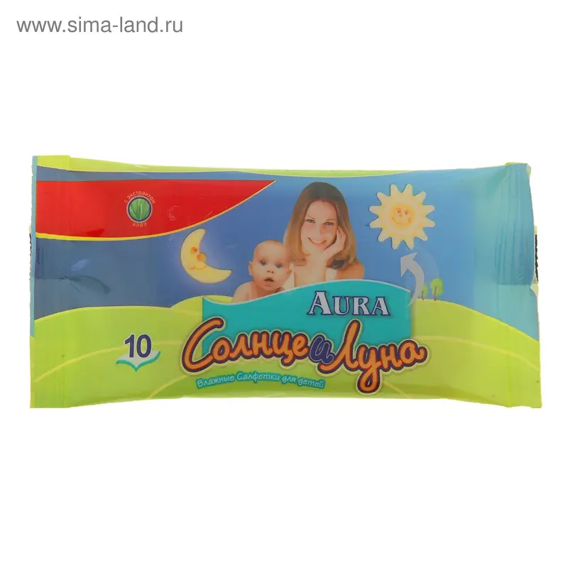 Влажные салфетки Aura, детские, 10 шт