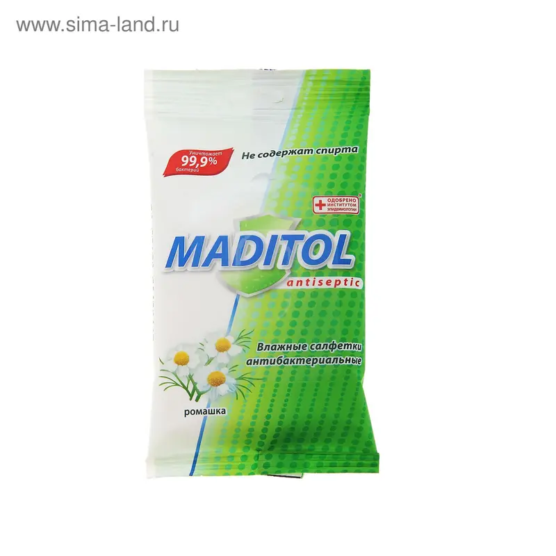 Влажные салфетки Maditol Ромашка, антибактериальные, 8 шт