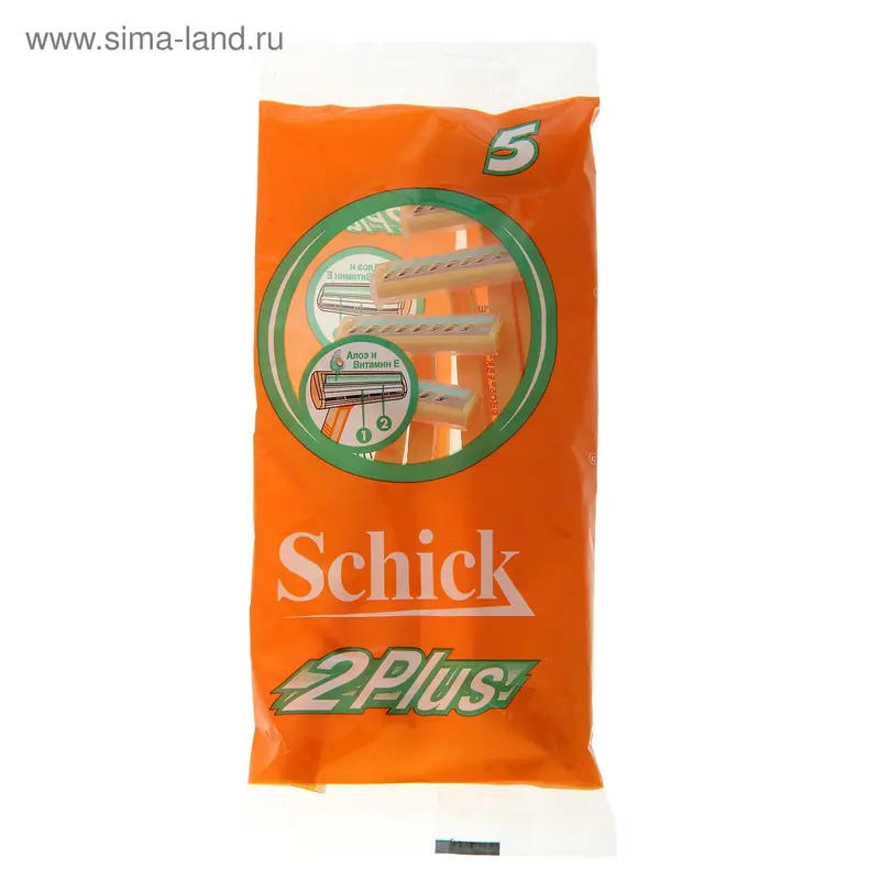 Бритвенные станки одноразовые Schick Schick II Plus, 2 лезвия, 5шт