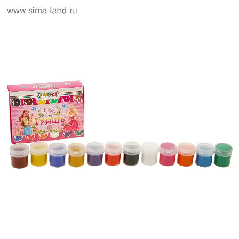 Гуашь 12 цветов 240г PRINCESS