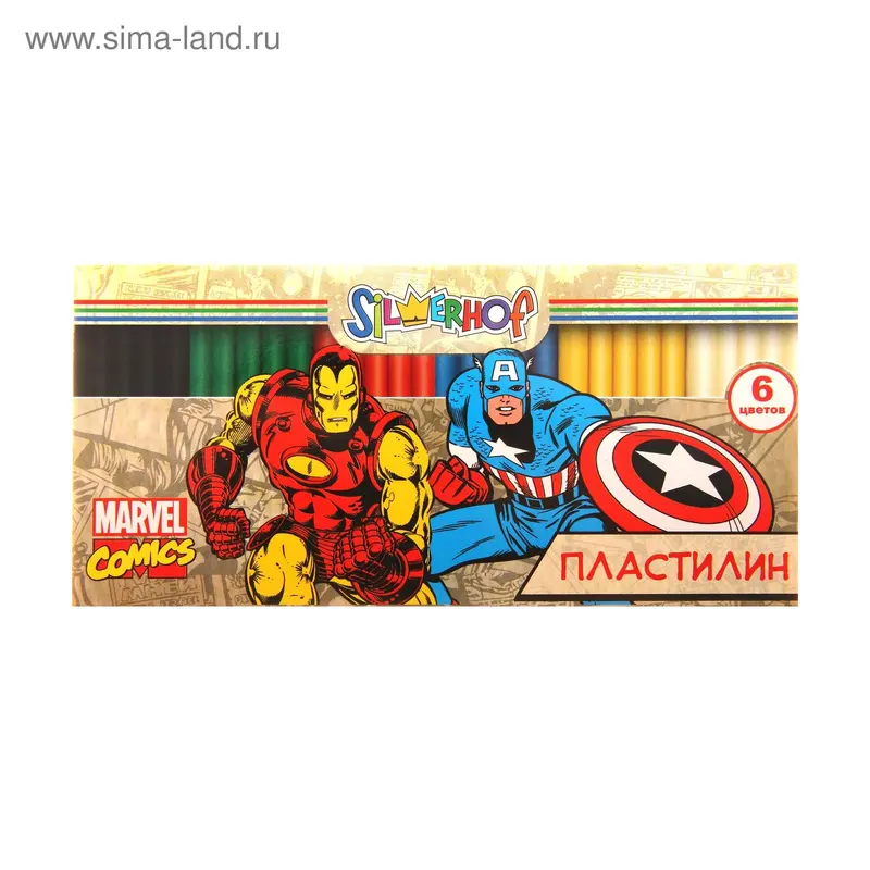 Пластилин 6 цветов 120гр MARVEL COMICS