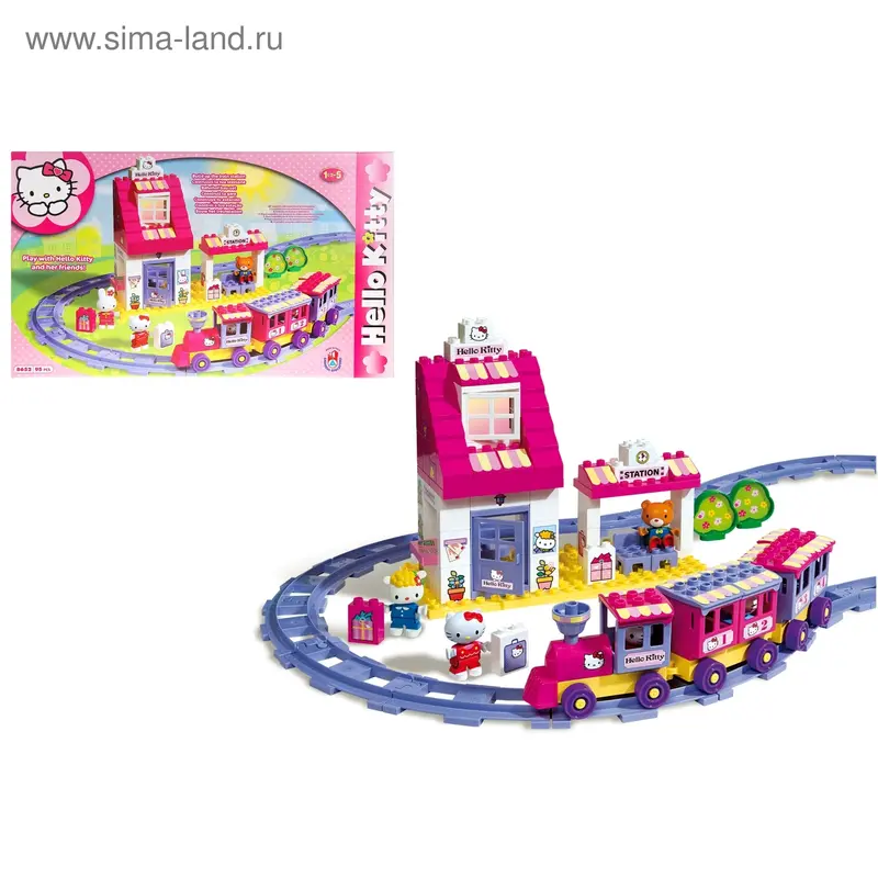 Конструктор Unico plus Hello Kitty "Железная дорога"