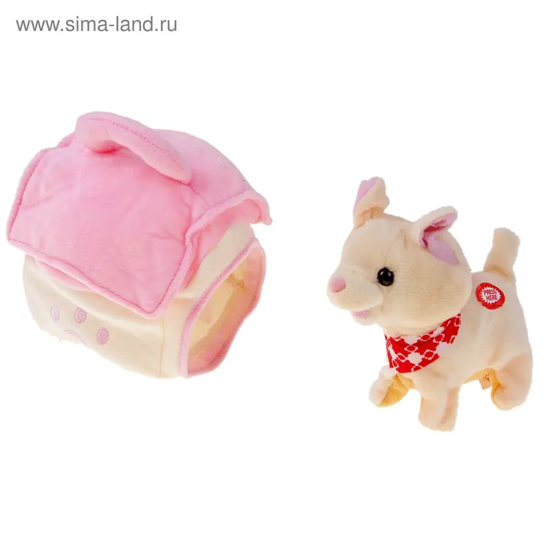 Мягкая игрушка механическая "Кошка Мила", сумка-домик
