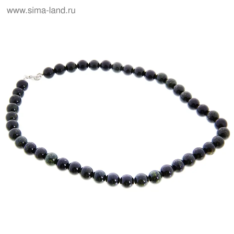 Бусы шар №10 «Змеевик», 45см