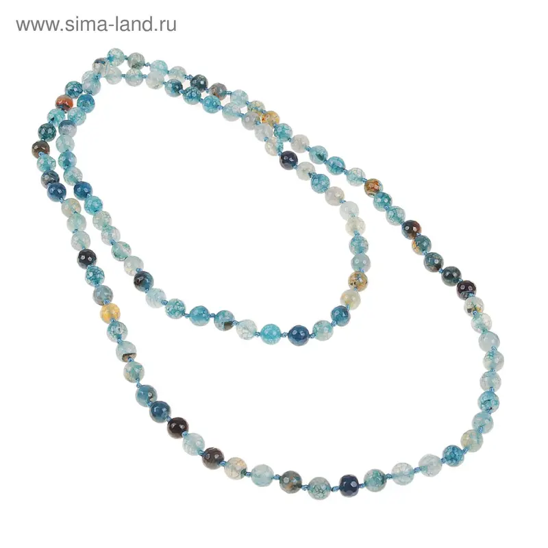 Бусы шар №8 «Кианит» бесконечность, 112см