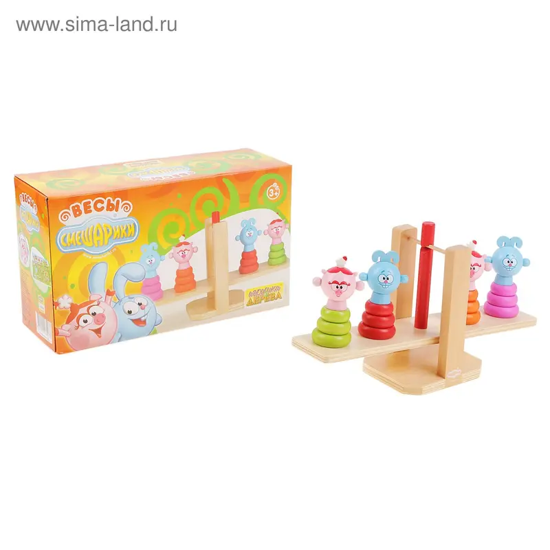Деревянная игрушка-весы "Крош и Нюша" Смешарики
