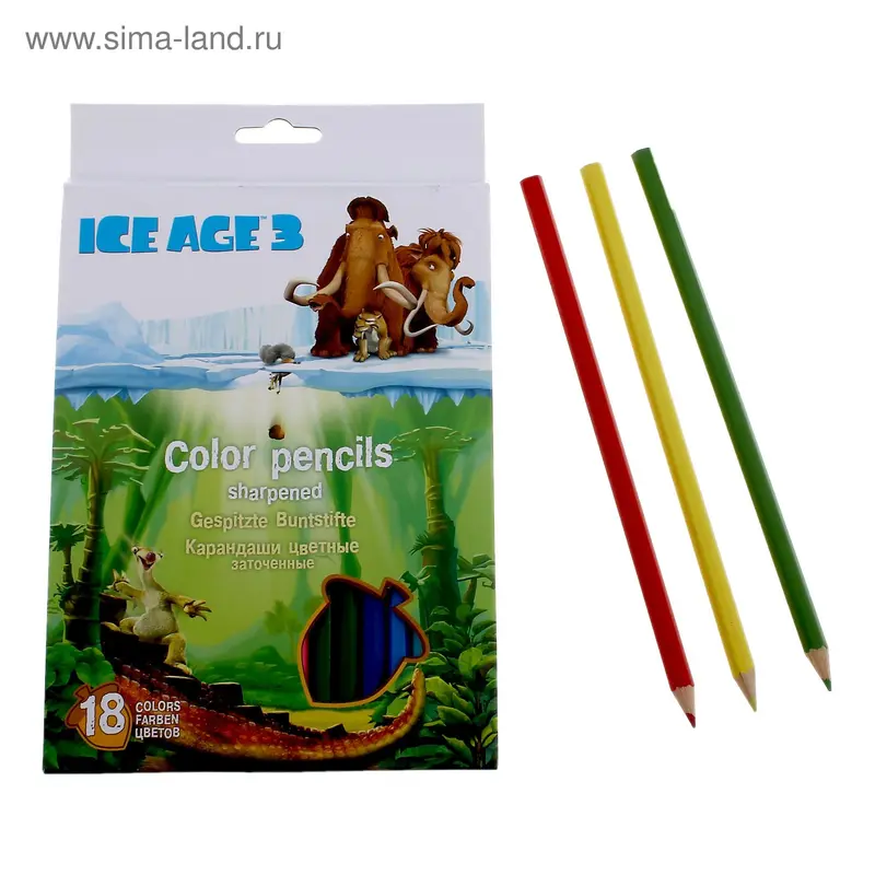 Карандаши 18цв Ice Age