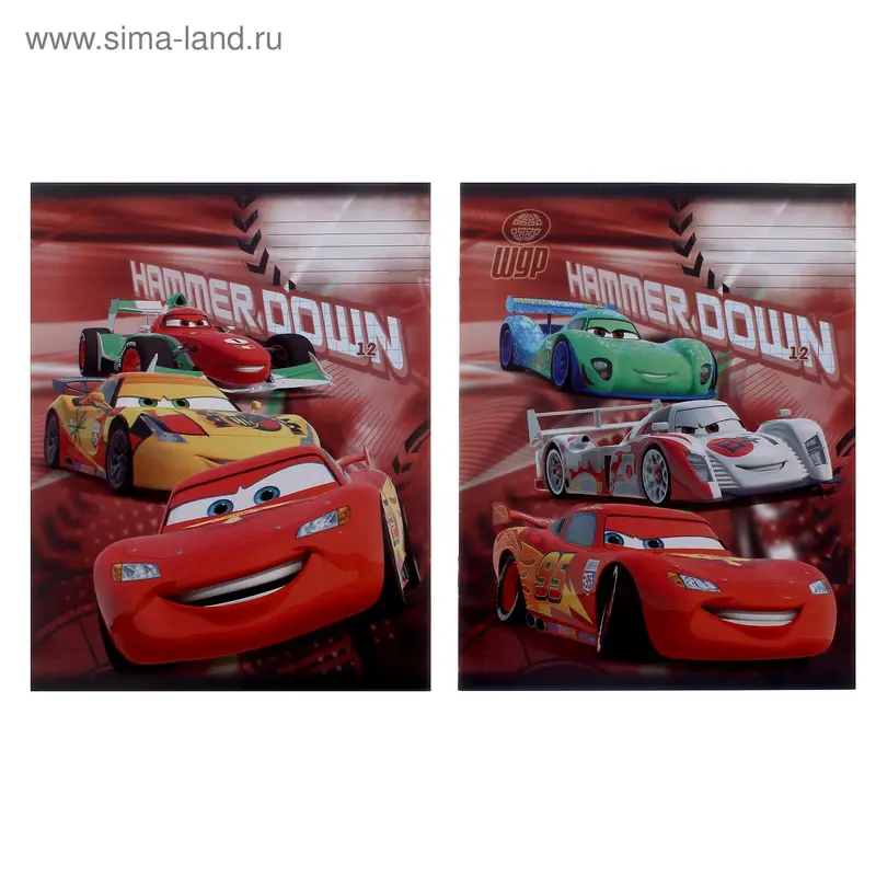 Тетрадь 12л клетка Cars МИКС