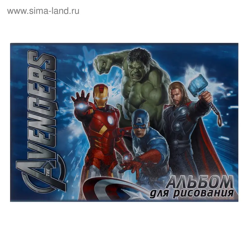 яАльбом д/рис А4 12л на скрепке Avengers твин УФ-лак VQ-AVG7