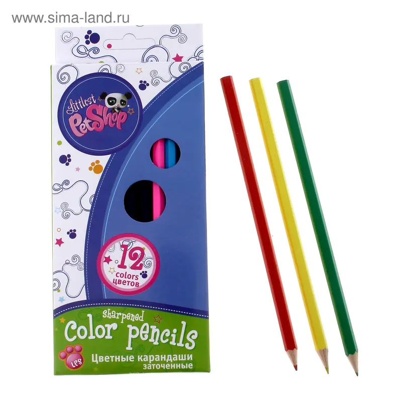 Карандаши 12цв Littlest Pet Shop