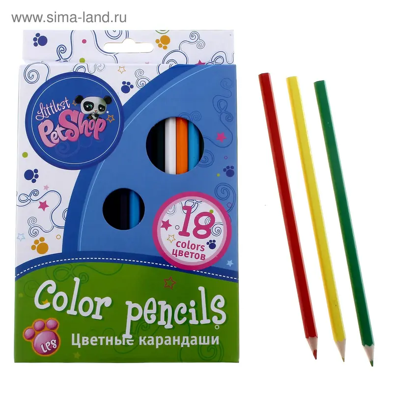 Карандаши 18цв Littlest Pet Shop