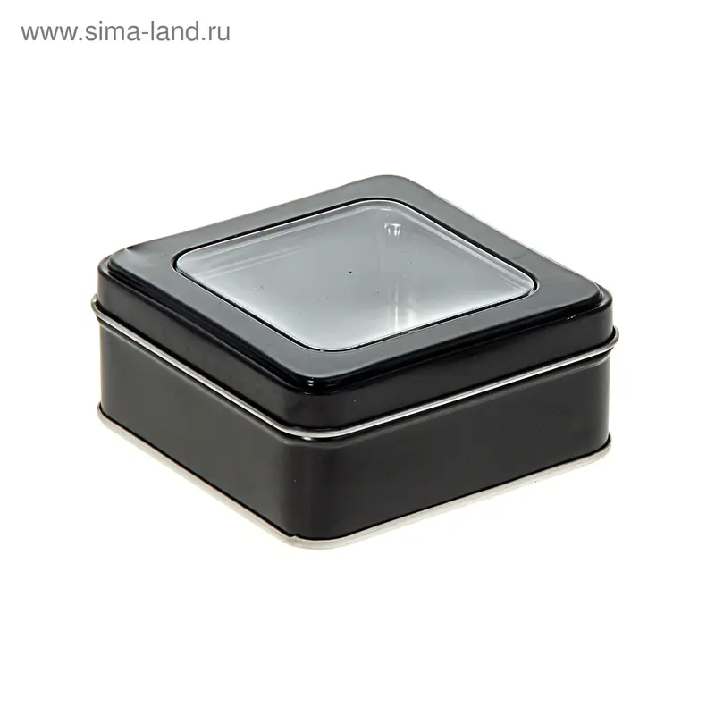 Коробка квадратная с окном 8,5 х 8,5 см черная