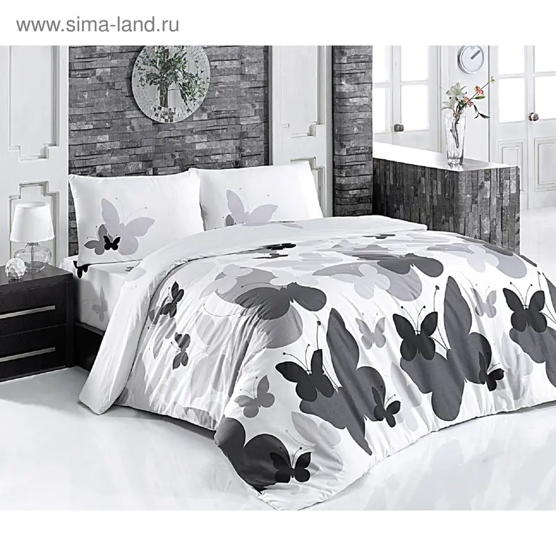 Постельное белье "Биинал " евро Butterfly -01 200*220 см, 240*260 см, 50*70 см - 2 шт