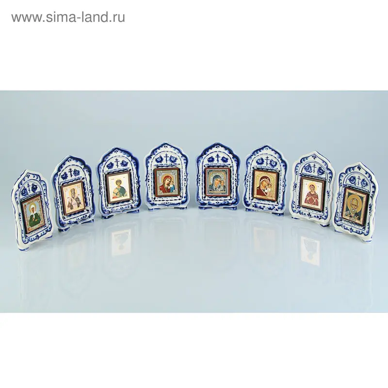 Киот с одной иконой, гжель