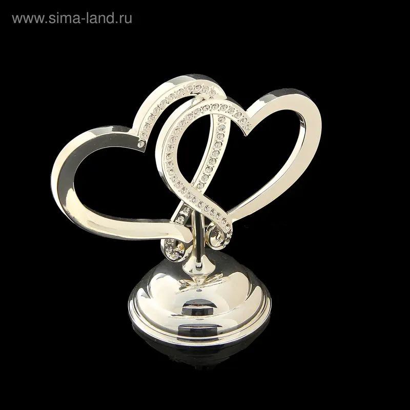 Сувенир "2 сердца" стразы 17×17×9 см