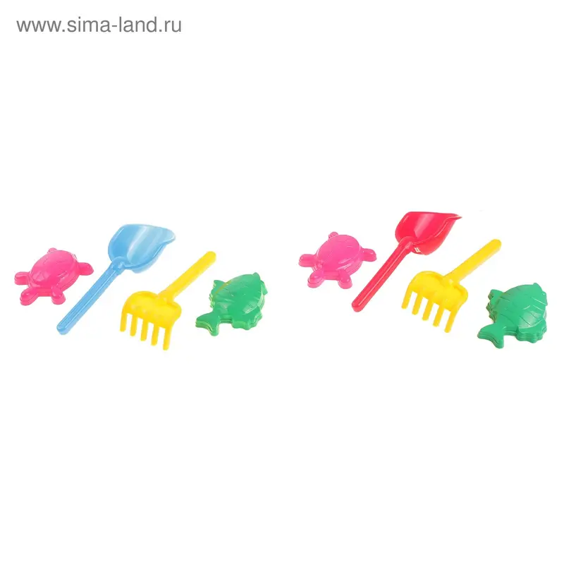 набор № 21 (совок+грабли бол)+черепашка+рыбка Арт. Р-5839