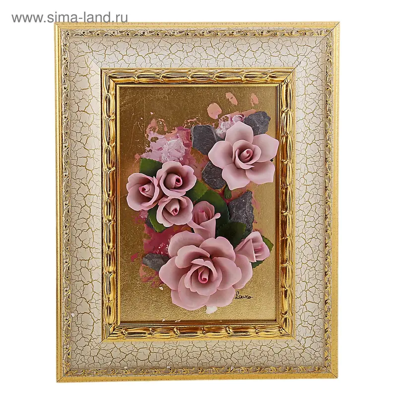 Картина "Розовые розы", серия Арт-Деко, 10 × 31 × 40 см