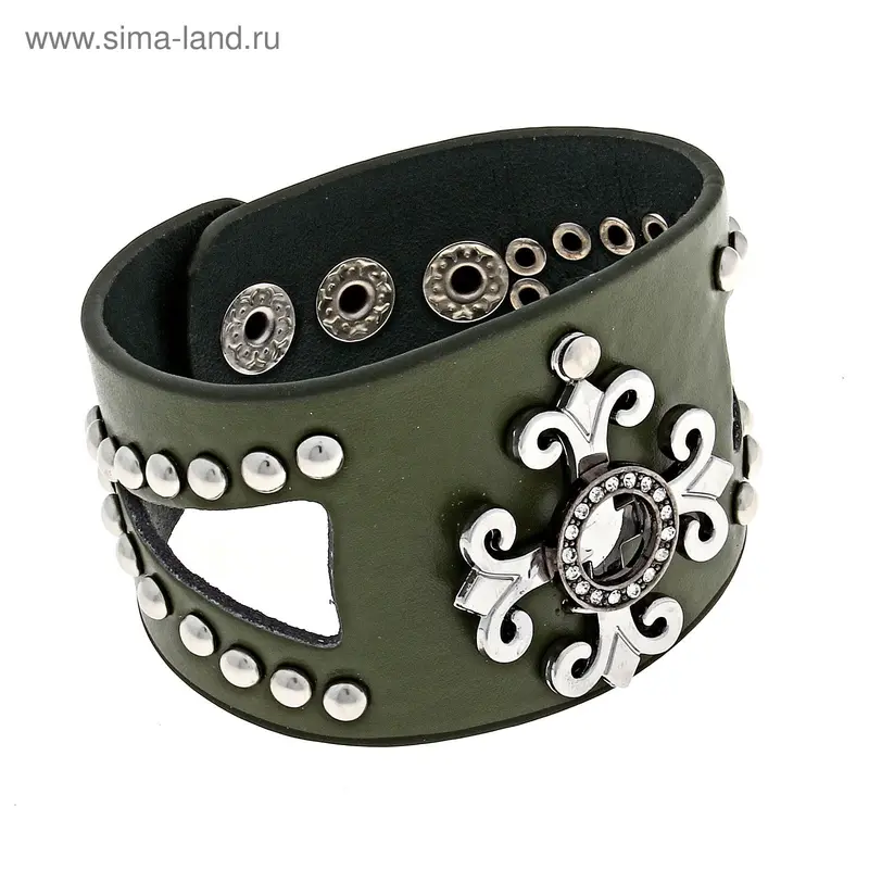 Браслет Style с лилией, цвет зеленый