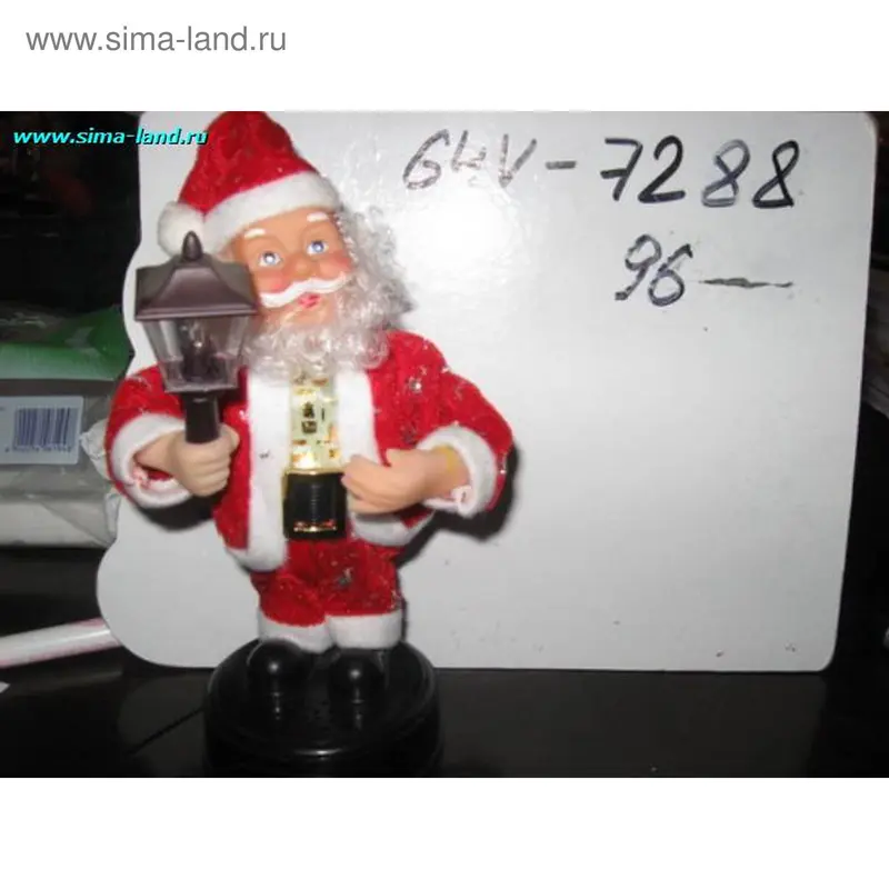 дед мороз с фонарем 20 см (рус мел) (бокс 96 шт)