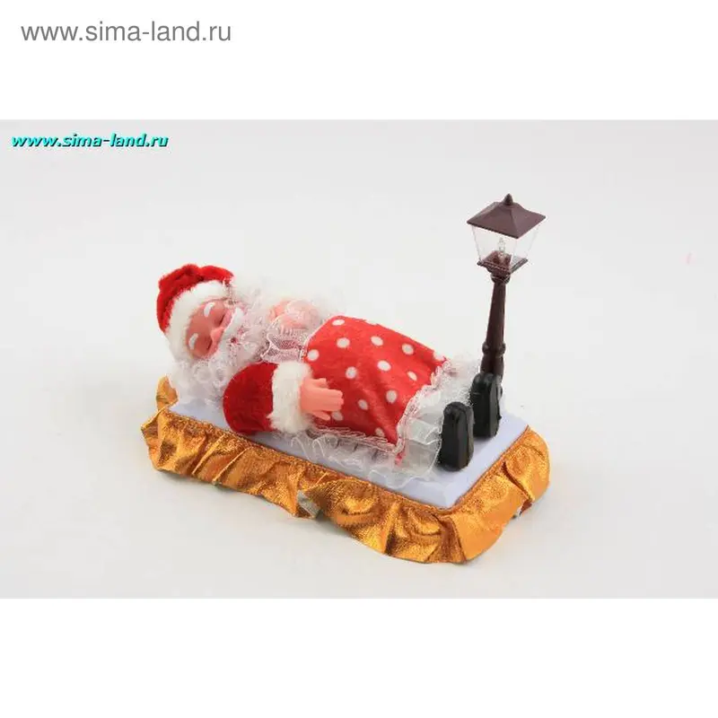дед мороз спит 17*14 см (муз)(бокс 72 шт)