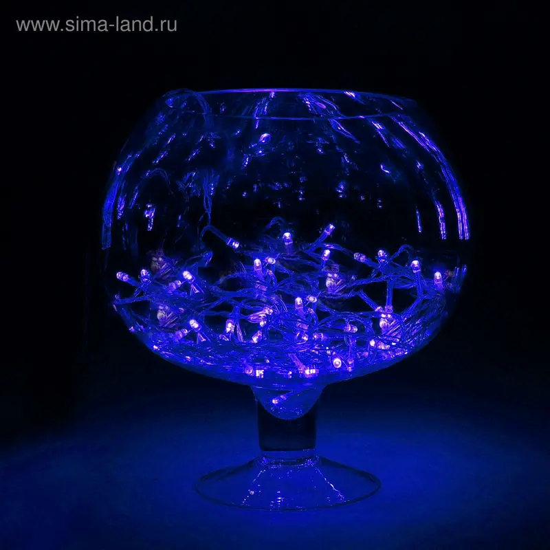 НИТЬ, 9 м, Н.С. LED-100-220V, контр. 8 режимов, СИНИЙ