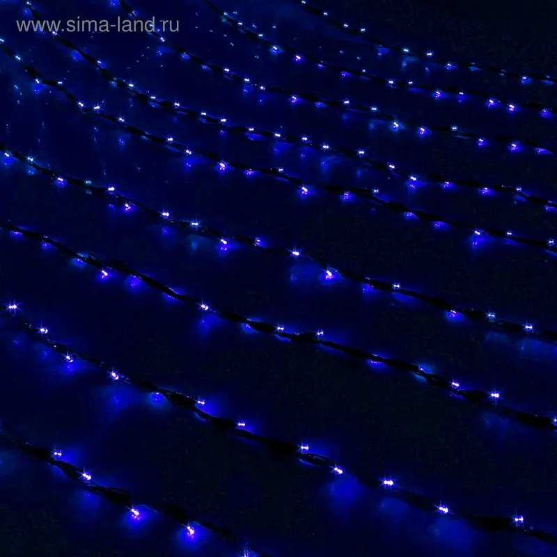 Гирлянда "Дождь" улич. Ш:2 м, В:3 м, Н.Т. LED-800-220V, контр. 8 р, СИНИЙ