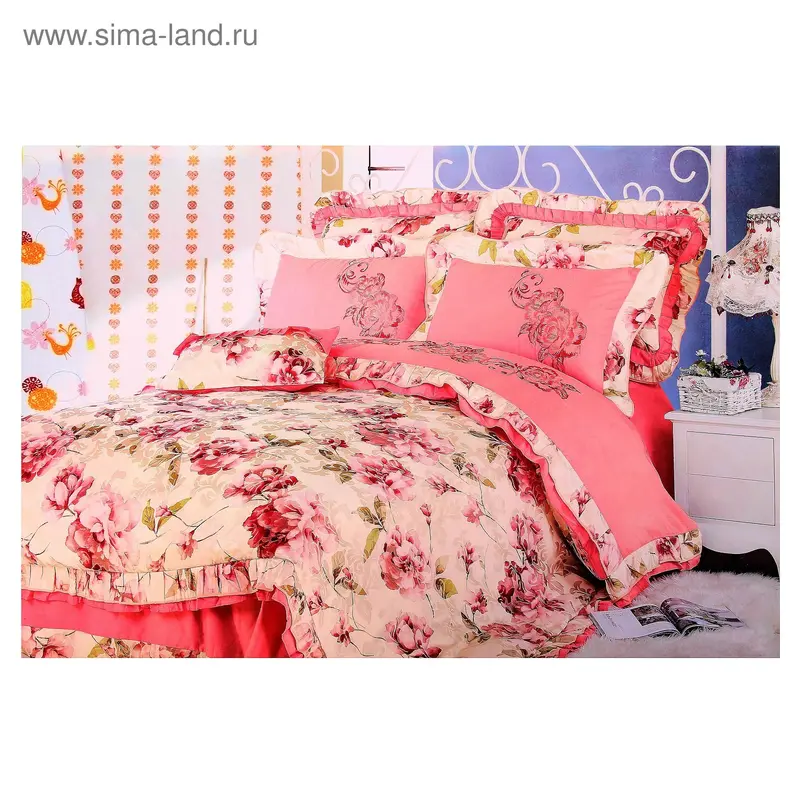 Постельное белье "Этель принт" евро Гламур 200*220 см, 220*240 см, 50*70+5 см 2шт