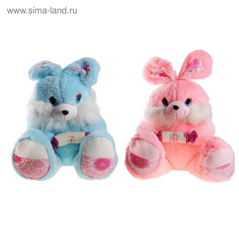Мягкая игрушка "Заяц с конфетой" цвета МИКС