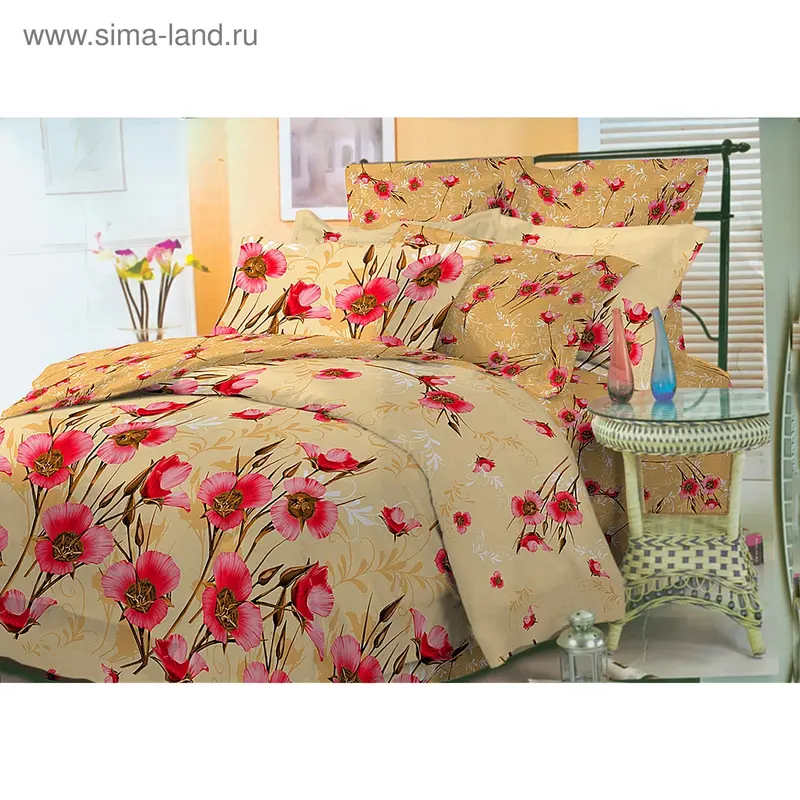 Постельное белье 1,5сп Атра Маки 150*214 см, 150*214 см, 70*70 см 2 шт