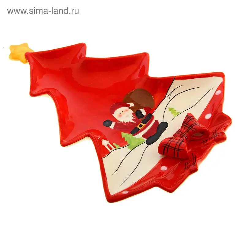 блюдо керамика ёлочка Зимушка-зима 25*19,5 см