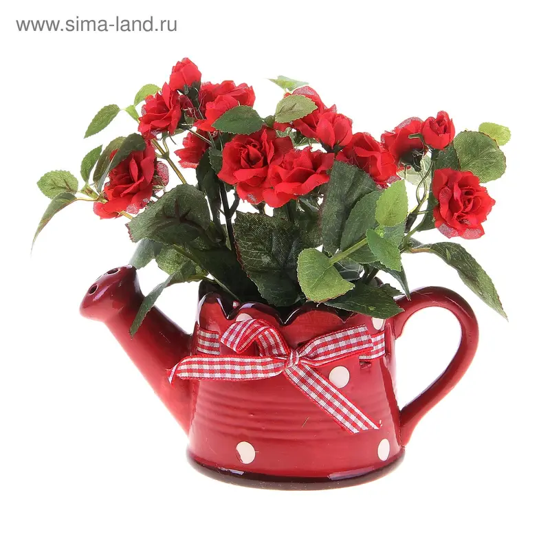 композиция мини стиль в яркой леечке 14*14 см роза