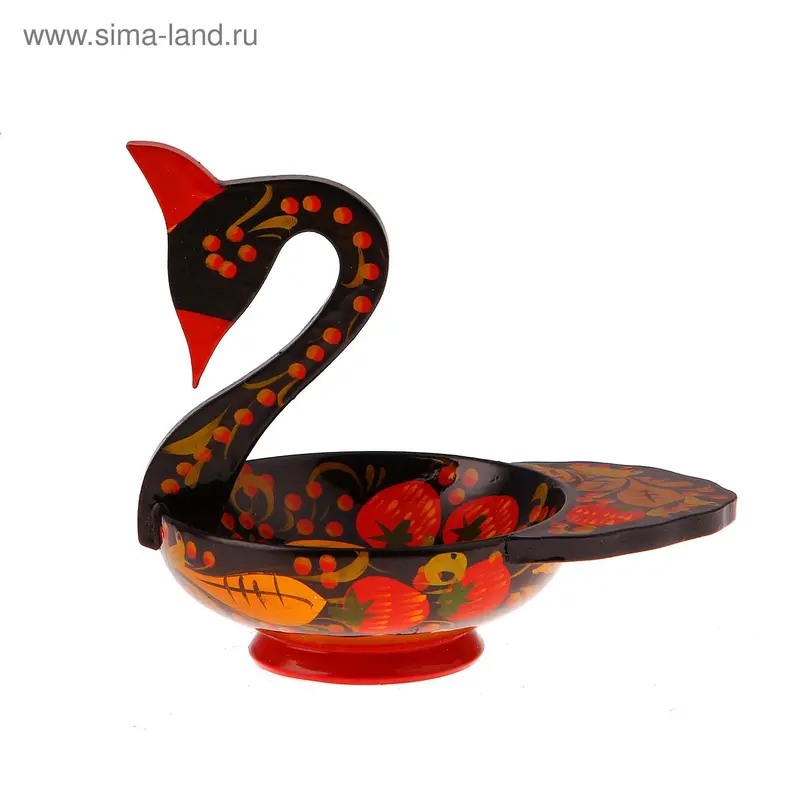 Соусник «Лебедь», хохлома