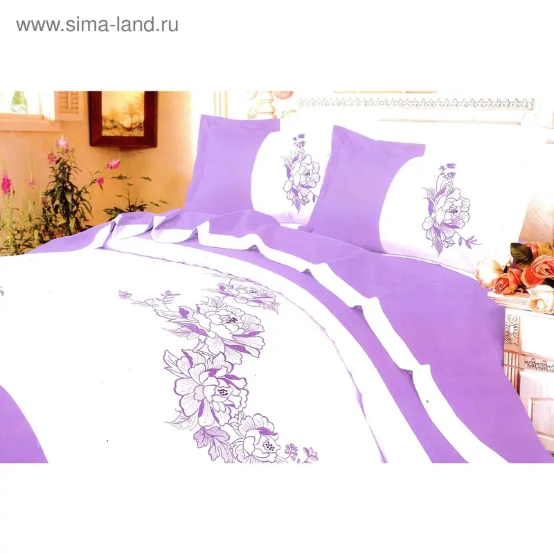 Постельное белье "Вышивка" евро Алиса 200*220 см, 220*230 см, 70*70 + 5 см - 2 шт