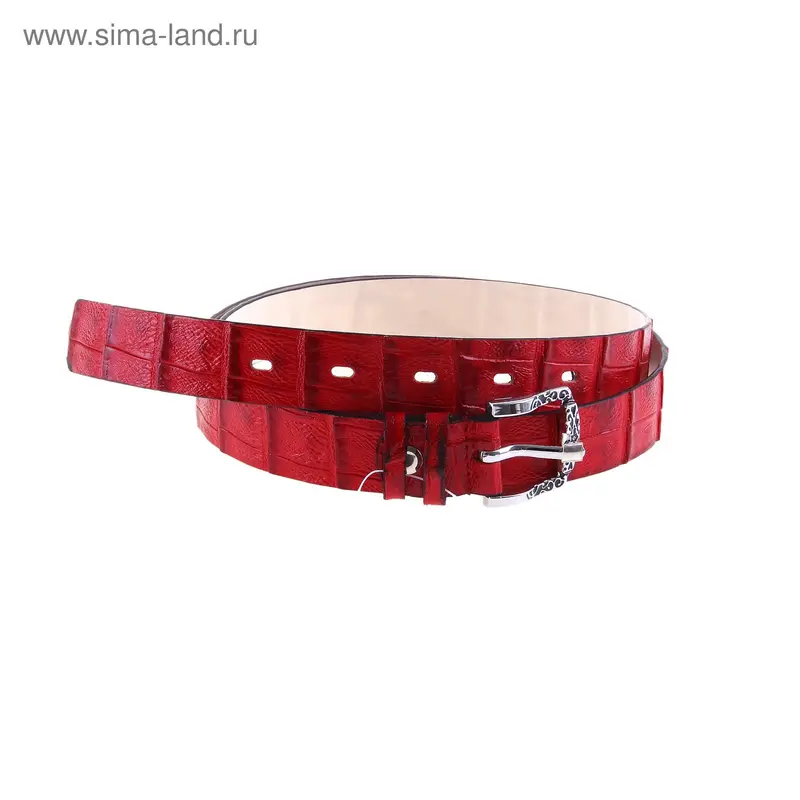 Ремень женский, аллигатор красный