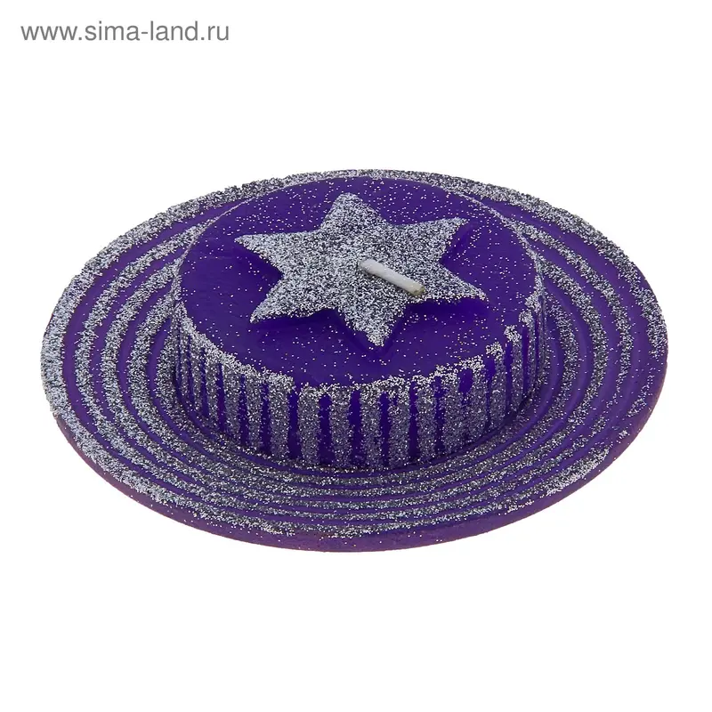Свеча звездочка блестка сиреневая
