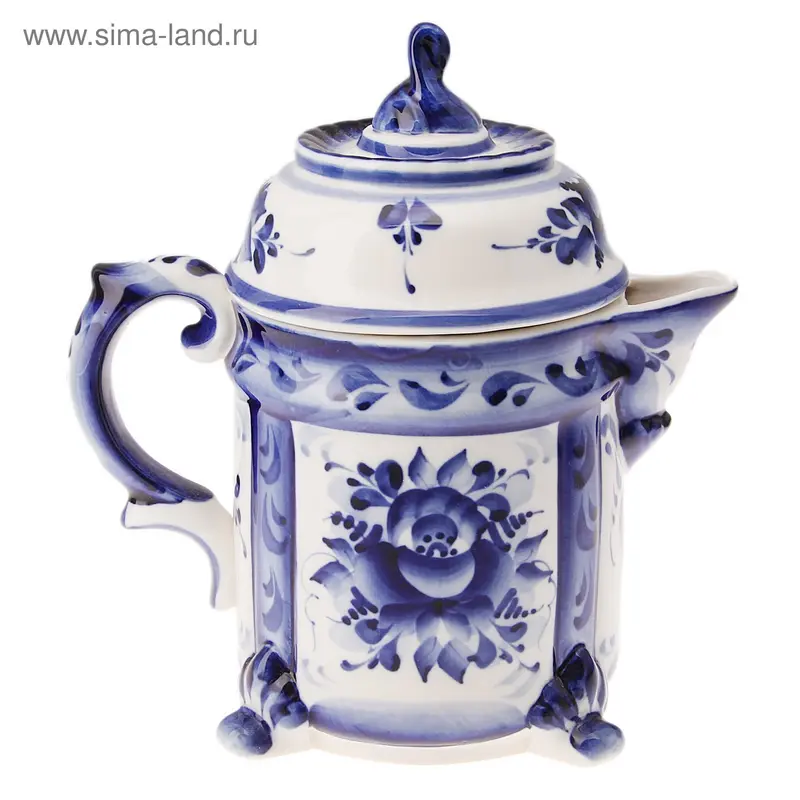 Чайник «Вечерок», гжель, кобальт