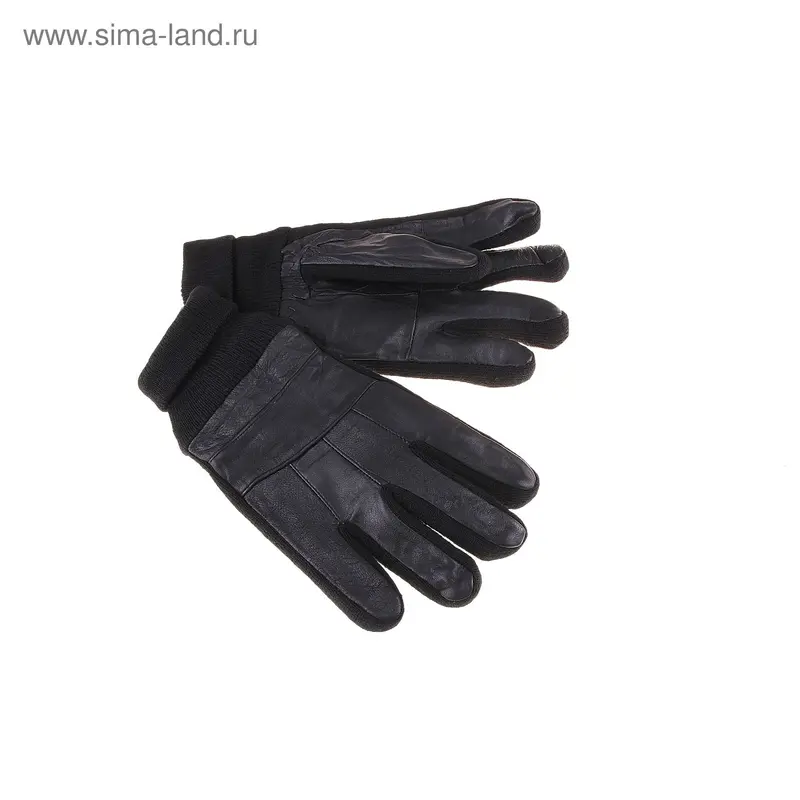 Перчатки мужские с удлиненным запястьем, подклад-флис, р L, L - 25, черные
