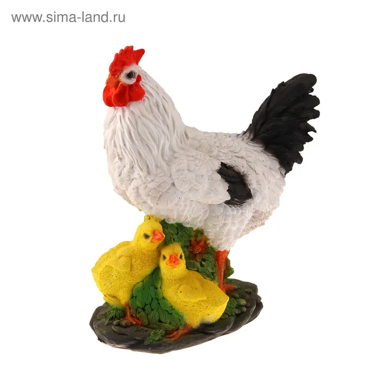 фигура садовая Курица с цыплятами 30см