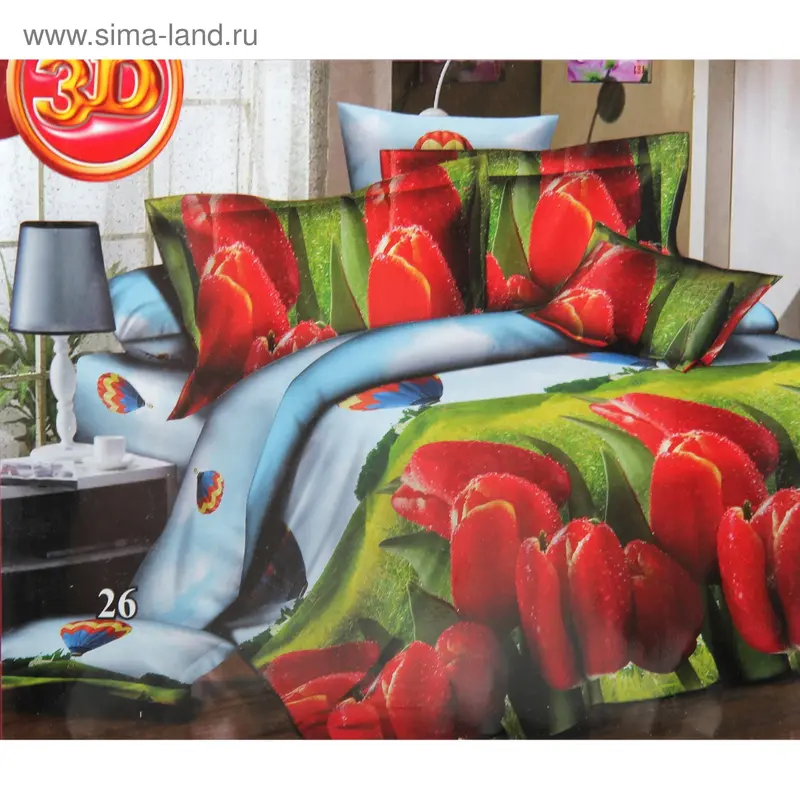 Постельное белье дуэт Виола рис.26 145*215см 2шт, 220*240см, 70*70см 2шт