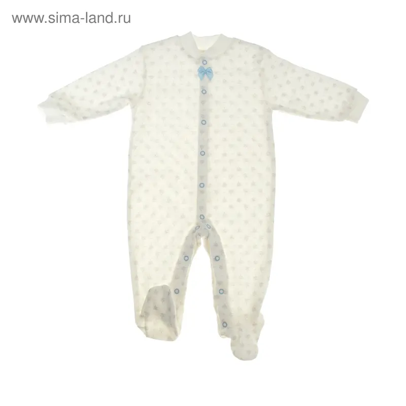 Комбинезон с центральной застежкой, 14-502, Мамуляндия, рост 68, экрю