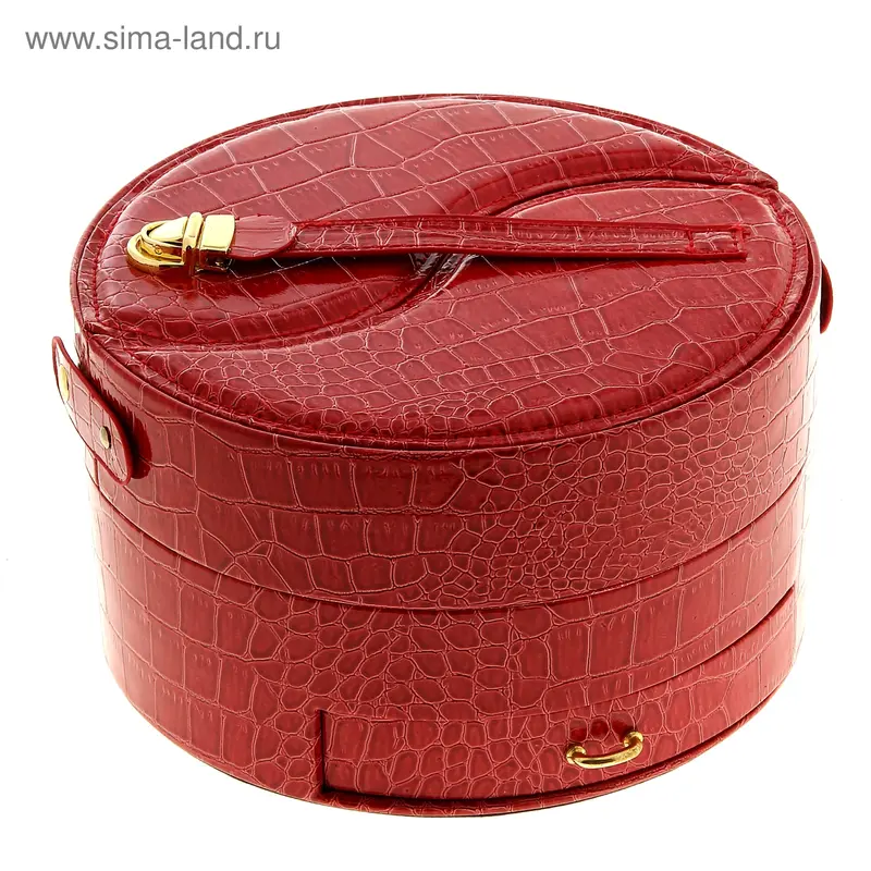 Шкатулка кожзам "Инь-янь" красная 11,5х20х20 см