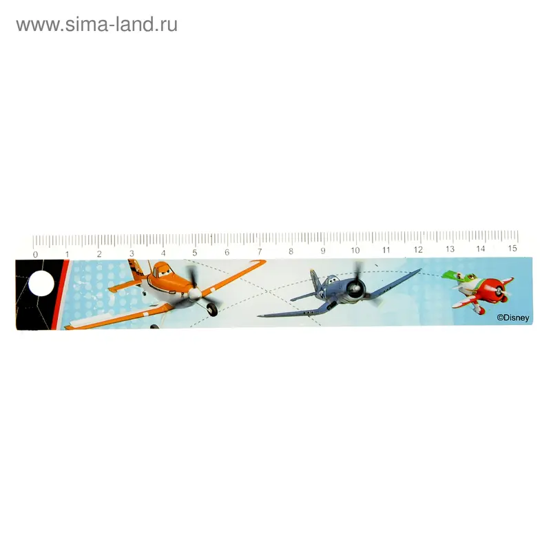 линейка-закладка 15см пластик Disney Самолеты 2014