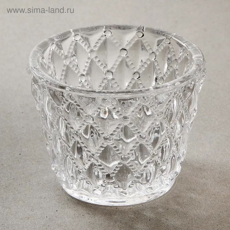 Подсвечник стекло 6 x 7,5 x 7,5 см "Ромбики"