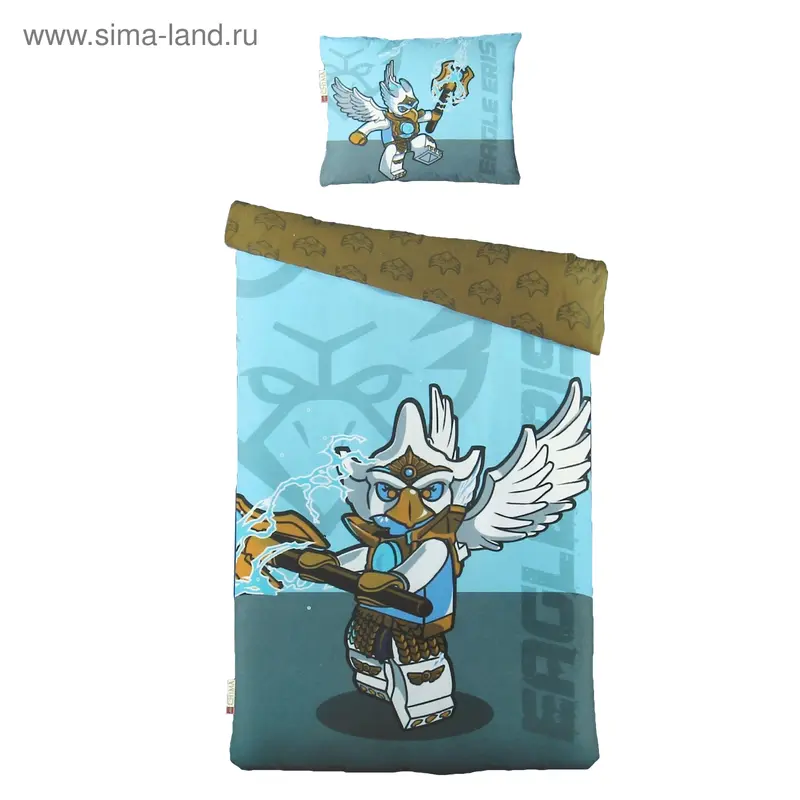 Постельное белье 1,5сп LEGO Chima Eagle голубой, 160*220см, 180*240см, 50*70см 2шт, 120 гр/м, ранфорс