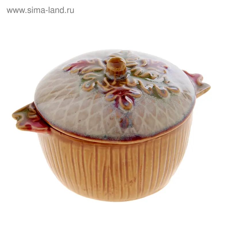 Шкатулка керамика "Дубовый лист" МИКС 6,5х9,7х8 см