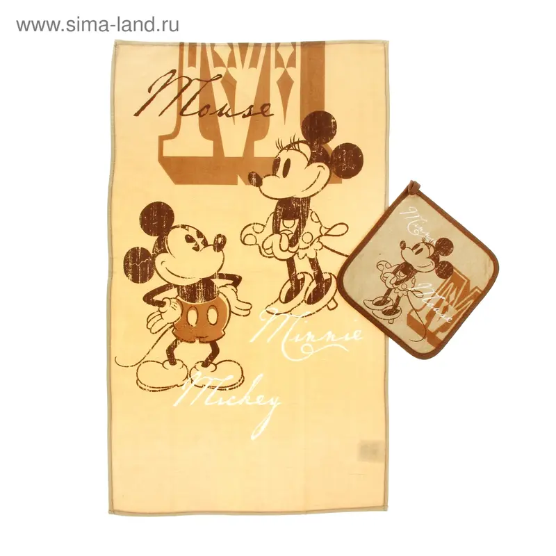 Набор Disney Mickey&Minnie: полотенце 37*62см, прихватка 18*18см, хл.100%
